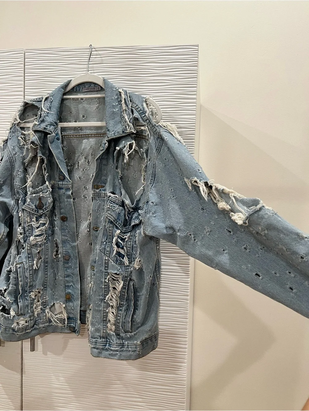 Carmar Light Blue Distressed Oversized Denim Jacket